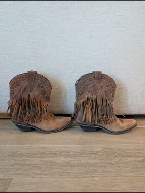 Dingo Fringe Western Cowboy Boots - Brown